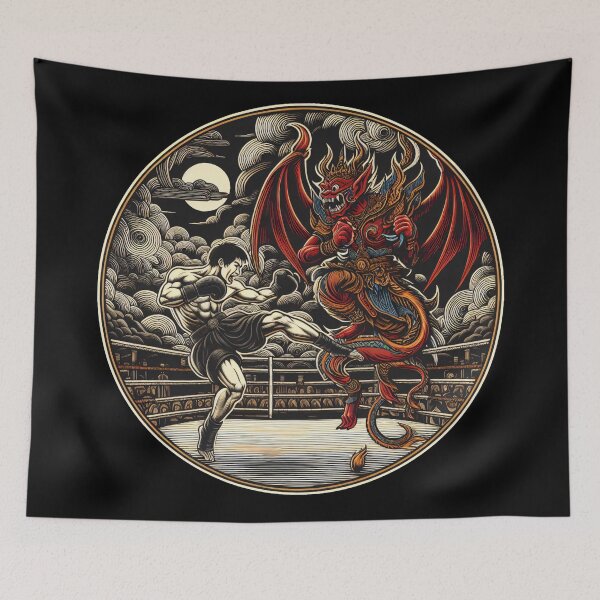 Item preview, Kickboxing Nak Muay Thai Demon Fighter designed and sold by RedDesignSyc.