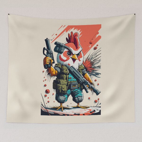 Item preview, Heavily Armed Muscular Chicken  designed and sold by Sketch-Shack.