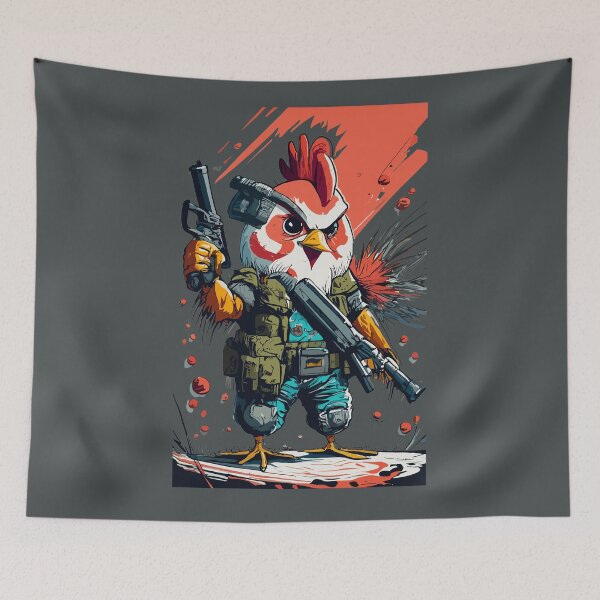 Item preview, Heavily Armed Muscular Chicken  designed and sold by Sketch-Shack.