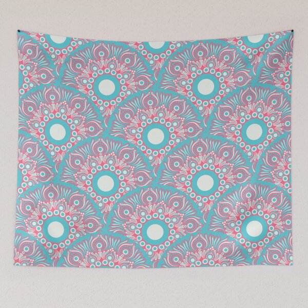 Item preview, Sunset on Sea Anemone Dot Mandala Scallop designed and sold by Triplicate Limited.