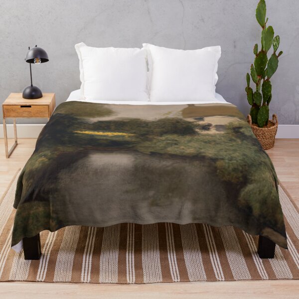Item preview, English Thatched Cottage by a Riverbank in Summer Georgian Era Art designed and sold by MeadowFarmPrint.