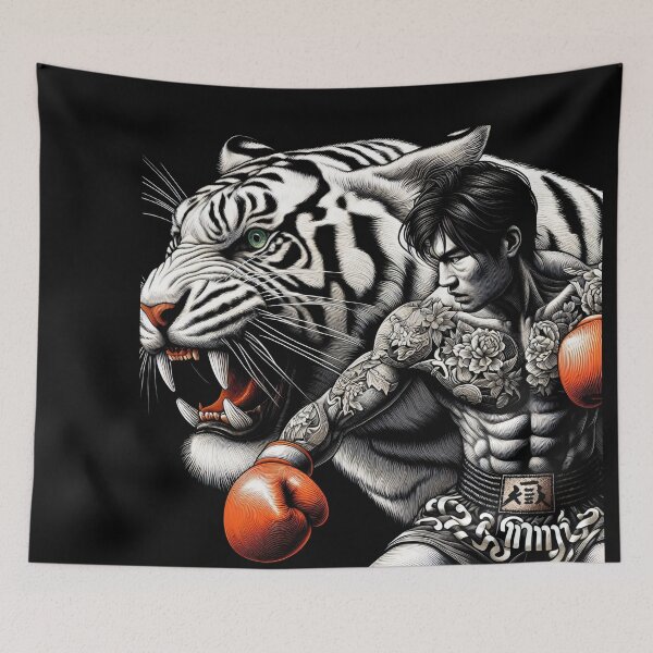 Item preview, Kickboxing Muay Thai White Tiger Fighter designed and sold by RedDesignSyc.
