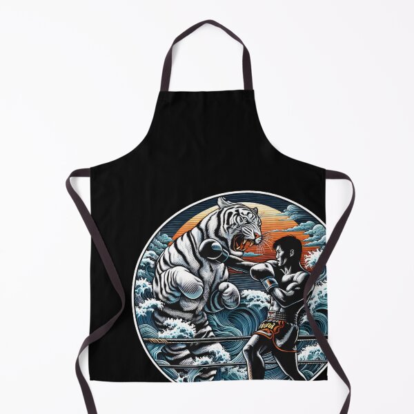 Item preview, Kickboxing Muay Thai Fighter White Tiger Wave designed and sold by RedDesignSyc.