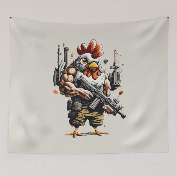 Item preview, Heavily Armed Muscular Chicken  designed and sold by Sketch-Shack.