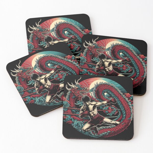 Item preview, Kickboxing Muay Thai Fighter Red Dragon designed and sold by RedDesignSyc.