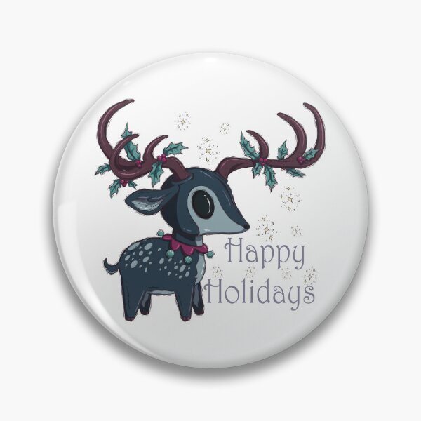 Item preview, Happy Holidays | Cute Yule Deer Blue designed and sold by Karli Mogen.