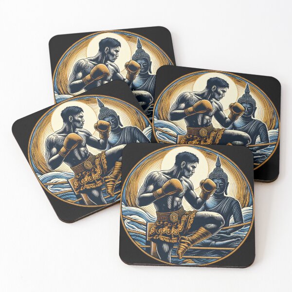 Item preview, Kickboxing Muay Thai Fighter Golden Buddha designed and sold by RedDesignSyc.