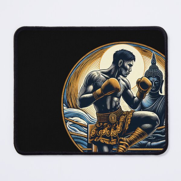 Item preview, Kickboxing Muay Thai Fighter Golden Buddha designed and sold by RedDesignSyc.