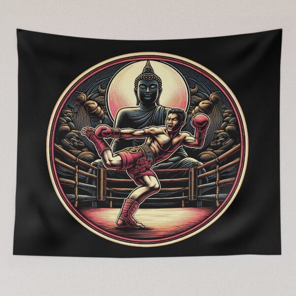Item preview, Kickboxing Muay Thai Fighter Buddha designed and sold by RedDesignSyc.