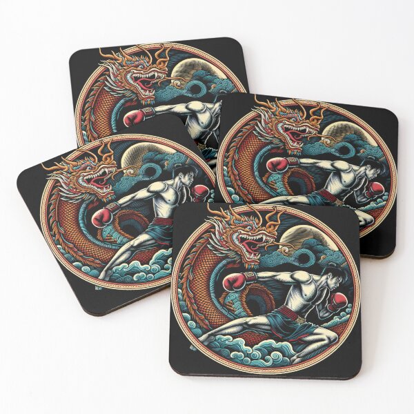 Item preview, Kickboxing Muay Thai Dragon Fighter designed and sold by RedDesignSyc.