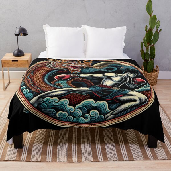 Item preview, Kickboxing Muay Thai Dragon Fighter designed and sold by RedDesignSyc.