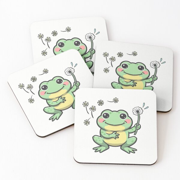 Item preview, Cute Cartoon Frog Holding a Dandelion designed and sold by CraftedRealm.