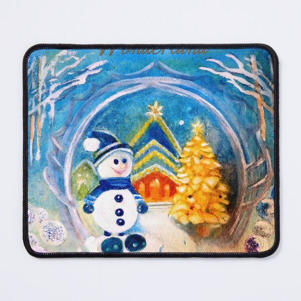 Item preview, Snowman walking in a winter wonderland designed and sold by TeresaTeranArt.