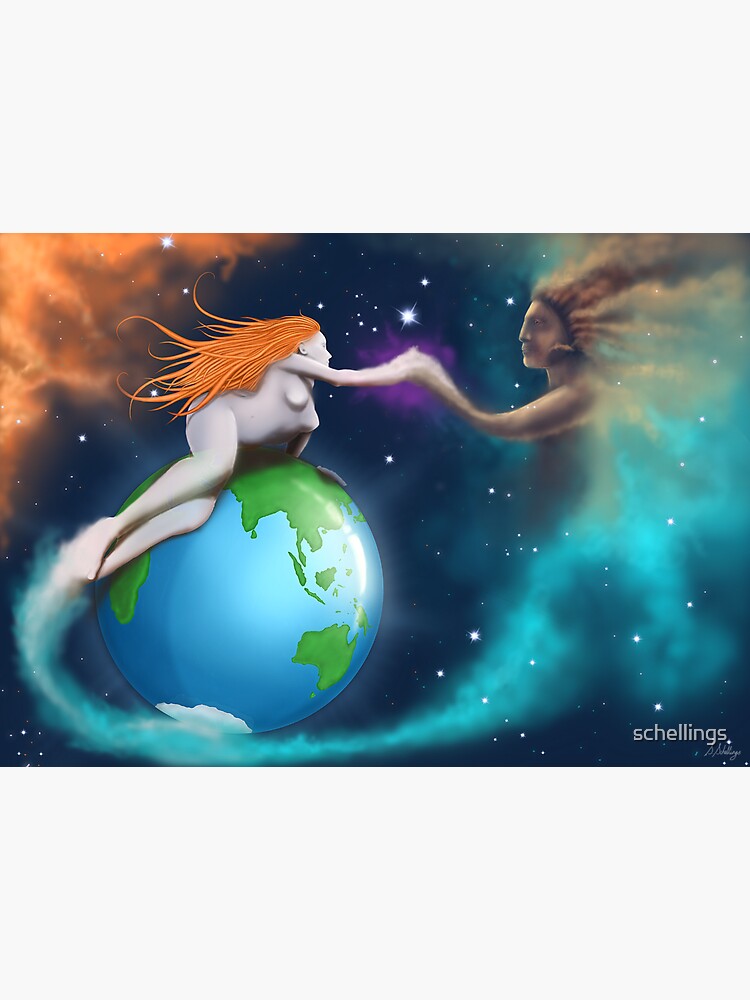 Thumbnail 3 of 3, Sticker, Mother Earth Father Sky designed and sold by schellings.