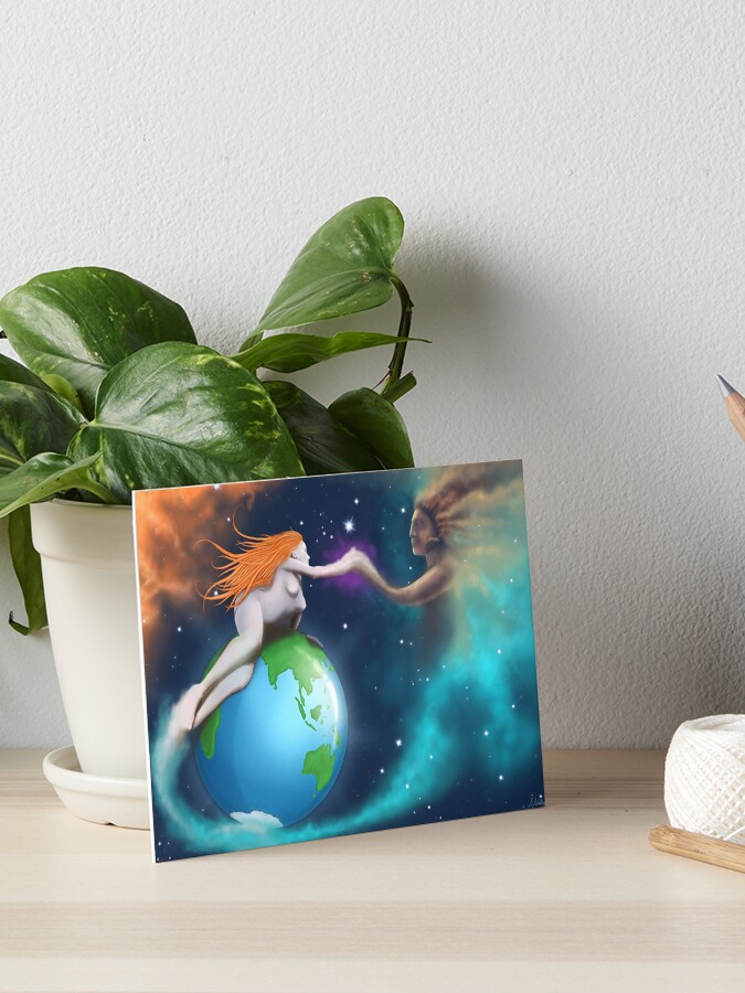 Thumbnail 1 of 2, Art Board Print, Mother Earth Father Sky designed and sold by schellings.
