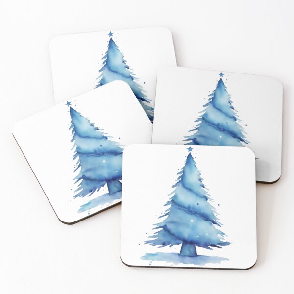 Item preview, Blue Watercolor Holiday Tree designed and sold by GypsyGarou.
