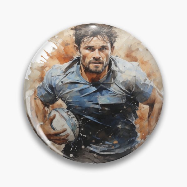 Item preview, Watercolor Rugby Player on the Run designed and sold by Sp3ctrumOfColor.