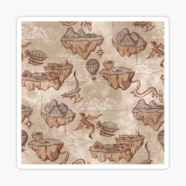 Item preview, Sky Island Steampunk Fantasy Map designed and sold by Stormslegacy.