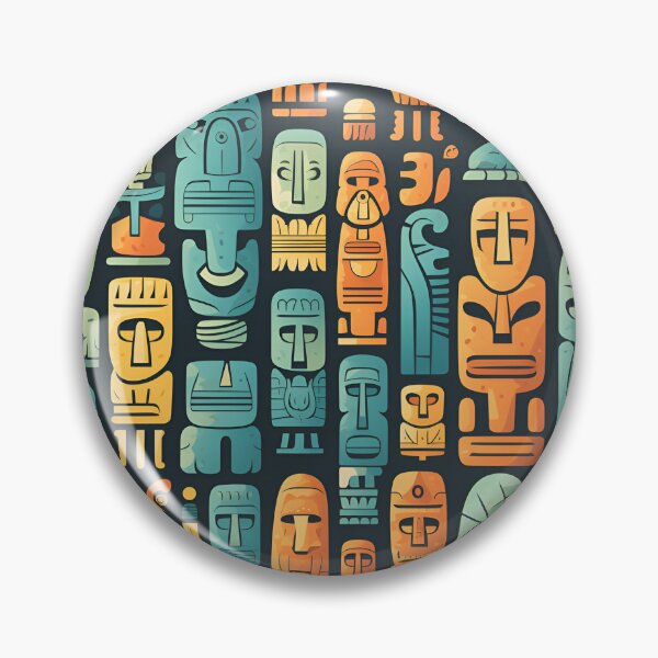 Item preview, Cartoon Easter Island Statues like pattern designed and sold by Sp3ctrumOfColor.
