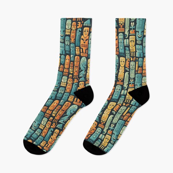 Item preview, Cartoon Easter Island Statues like pattern designed and sold by Sp3ctrumOfColor.