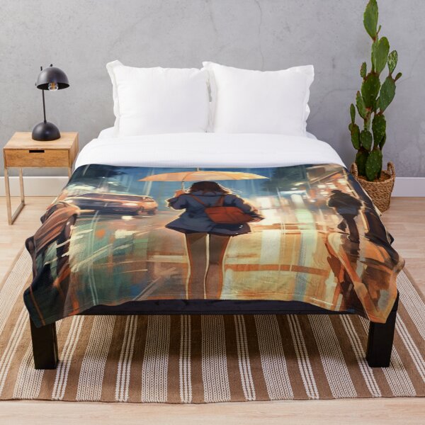 Item preview, Paso resiliente | Mujer caminando bajo la lluvia con paraguas designed and sold by FairX.