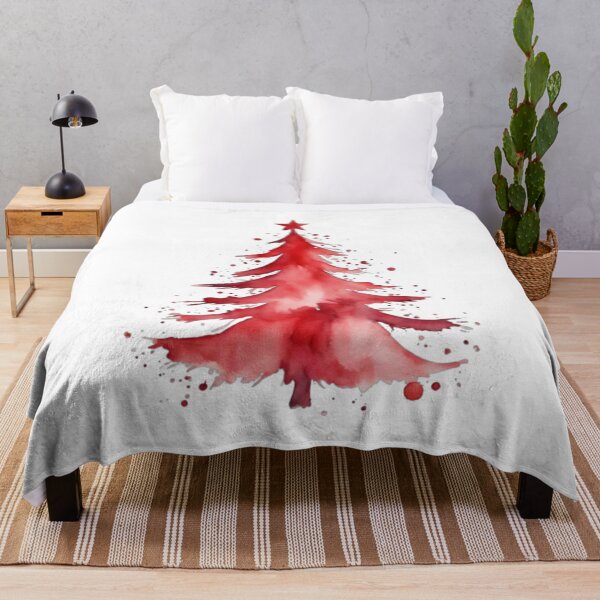Item preview, Red Watercolor Holiday Tree designed and sold by GypsyGarou.