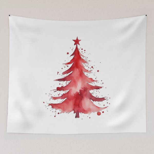Item preview, Red Watercolor Holiday Tree designed and sold by GypsyGarou.
