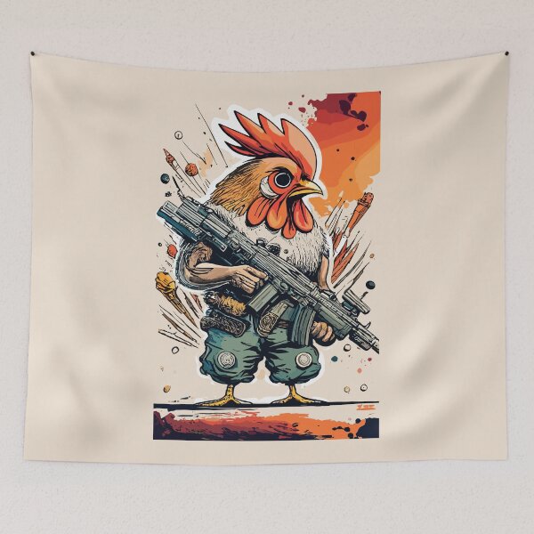 Item preview, Heavily Armed Muscular Chicken  designed and sold by Sketch-Shack.