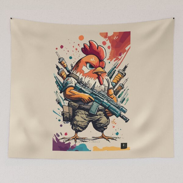 Item preview, Heavily Armed Muscular Chicken  designed and sold by Sketch-Shack.