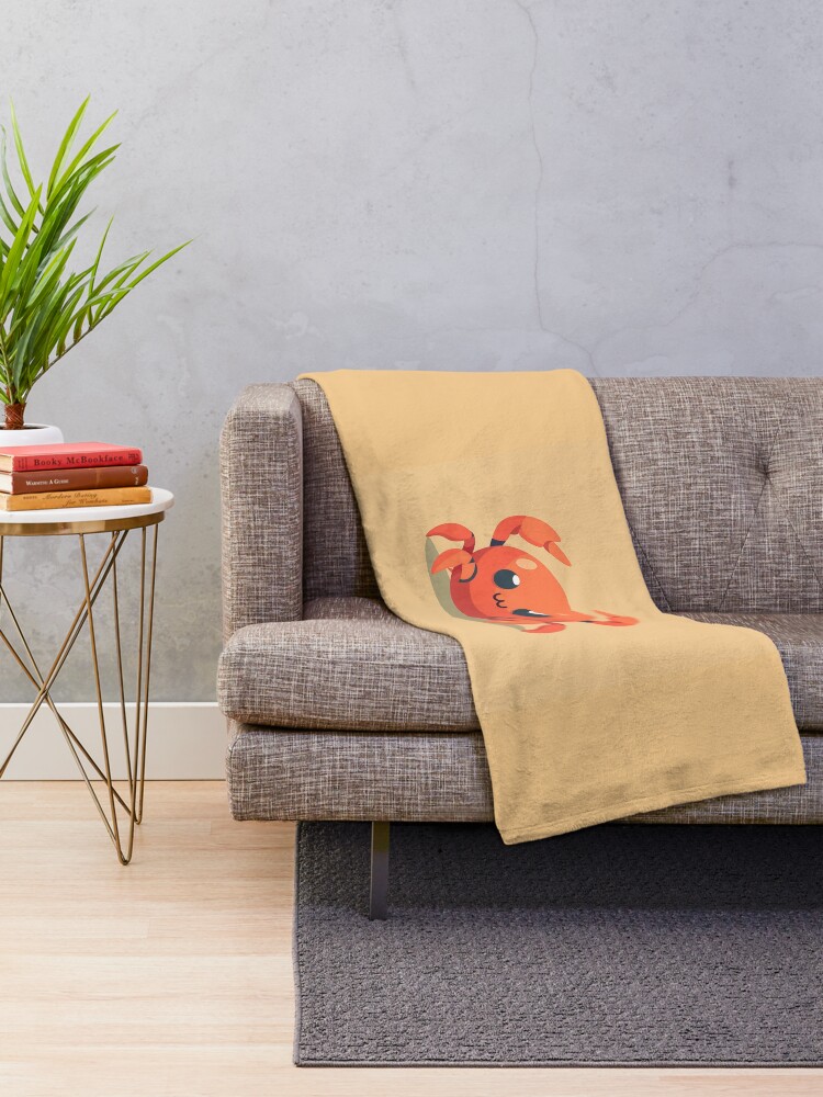 Aperçu 2 sur 6. Plaid avec l'œuvre Crab créée et vendue par Print-Patterns.