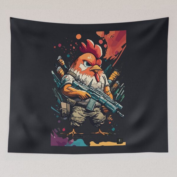 Item preview, Heavily Armed Muscular Chicken  designed and sold by Sketch-Shack.