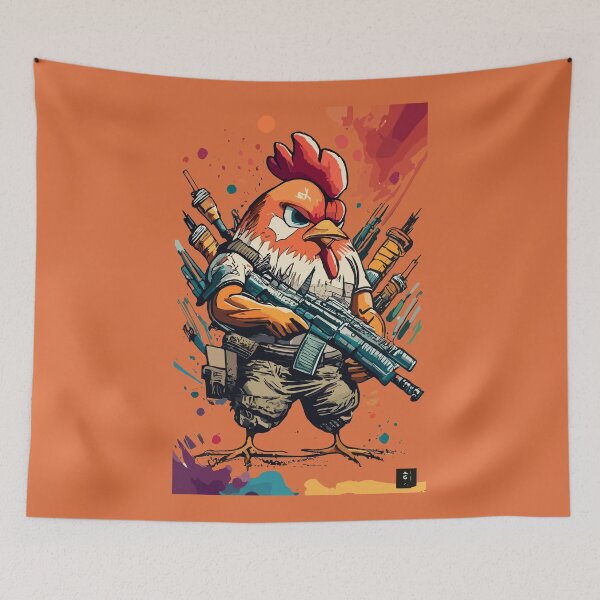 Item preview, Heavily Armed Muscular Chicken  designed and sold by Sketch-Shack.