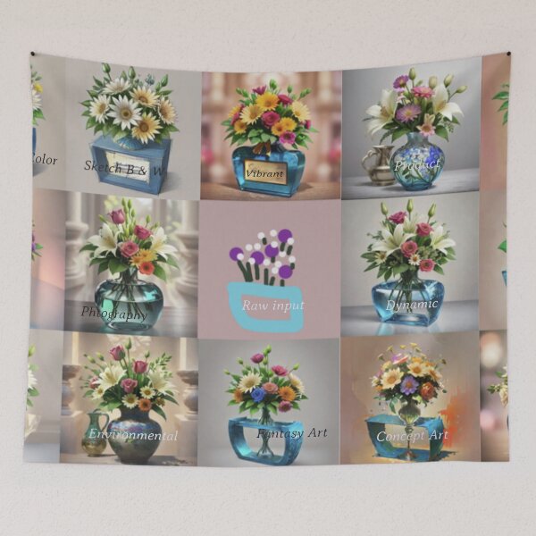 Item preview, Vase of Flowers - In 14 style - with one raw sketch designed and sold by shakespeare1212.