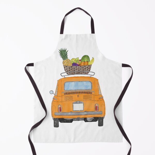 Item preview, Orange Retro Fiat 500 with Fruit Basket designed and sold by portosabbia.