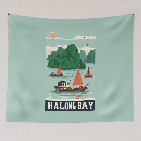 Item preview, A Vintage Travel Art of Halong Bay - Vietnam  designed and sold by GoodOldVintage.