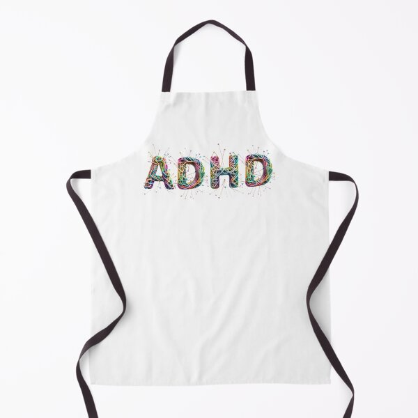 Item preview, The inscription "ADHD" on a black background - a tangle of colorful rubber bands, high heels, bright madness. designed and sold by My-fake-places.
