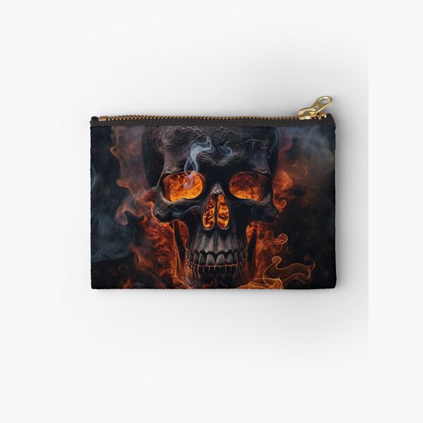 Item preview, Skull with fire and smoke designed and sold by AI-Imaginings.