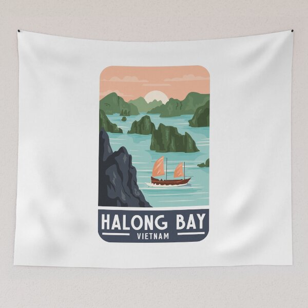 Item preview, A Vintage Travel Art of Halong Bay - Vietnam  designed and sold by GoodOldVintage.