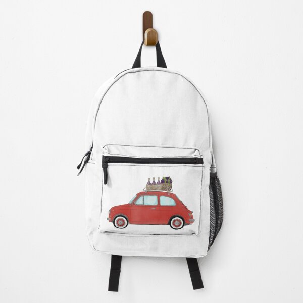 Item preview, Red Retro Fiat 500 with wine and grapes designed and sold by portosabbia.