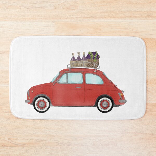 Item preview, Red Retro Fiat 500 with wine and grapes designed and sold by portosabbia.