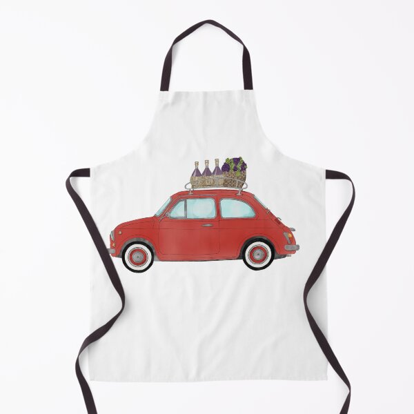 Item preview, Red Retro Fiat 500 with wine and grapes designed and sold by portosabbia.