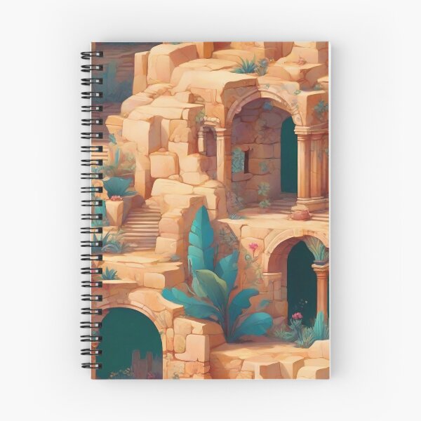 Aperçu de l'œuvre Modèle de ruines antiques aquarelle créée et vendue par Patternliss.