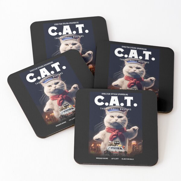 Item preview, Funny Cat Movie Poster, Ghostbusters inspired, Marshmallow Cat designed and sold by Mariana Piana.
