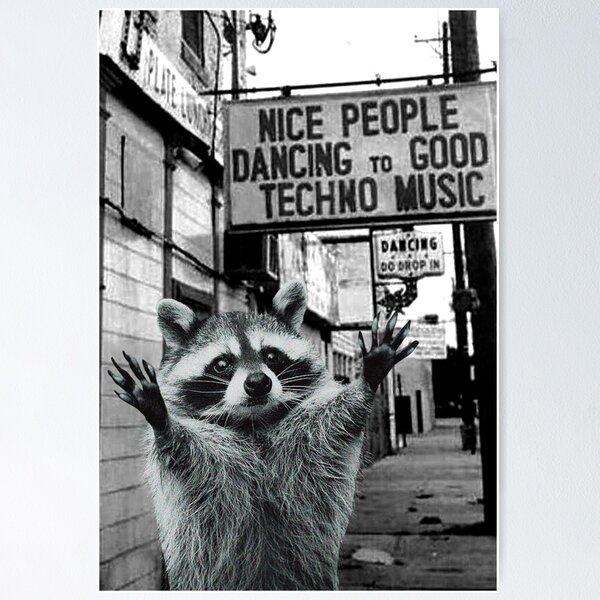 Item preview, Raccoon at a Techno Club designed and sold by danielfgf.