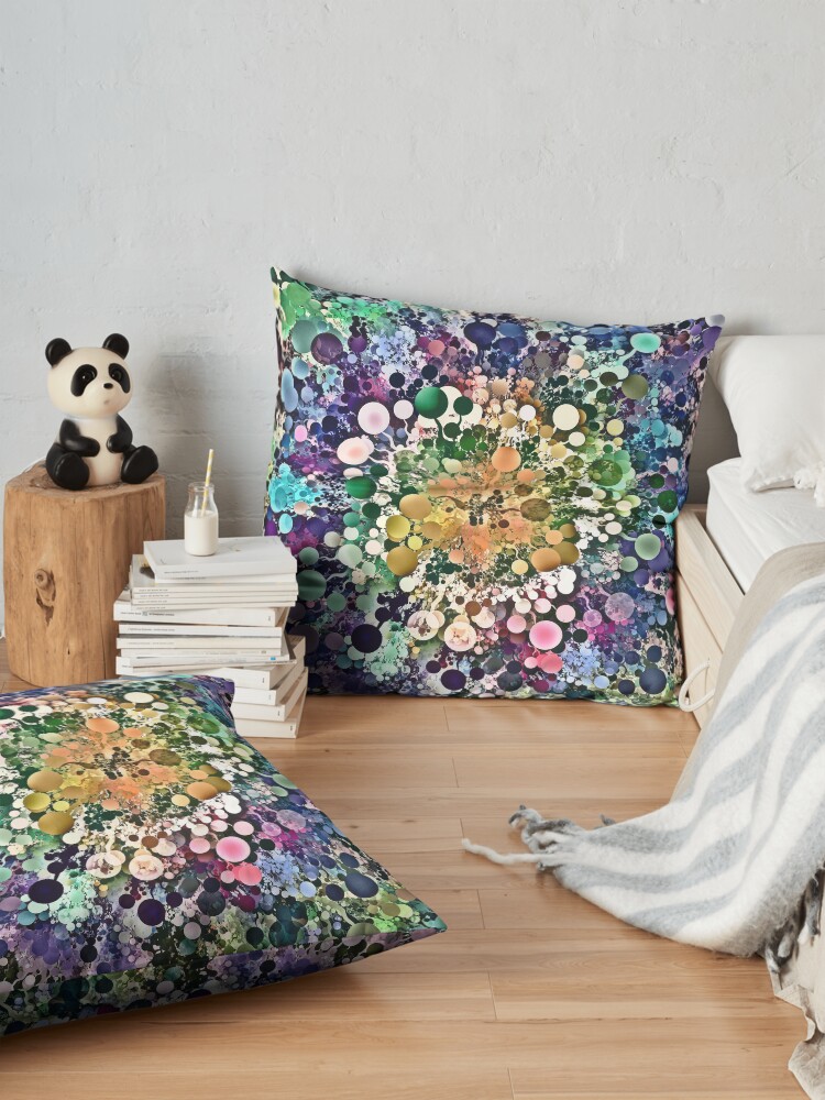 Alternate view of Spectral Circles Abstract Floor Pillow