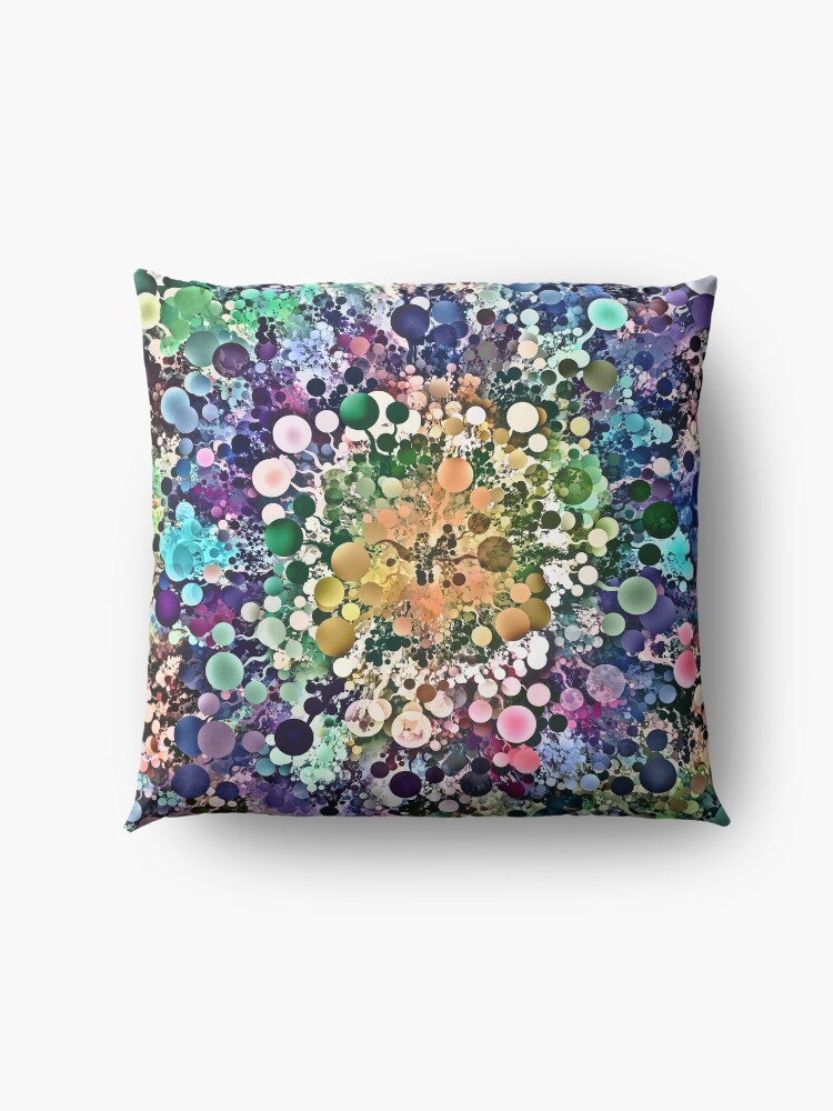 Alternate view of Spectral Circles Abstract Floor Pillow