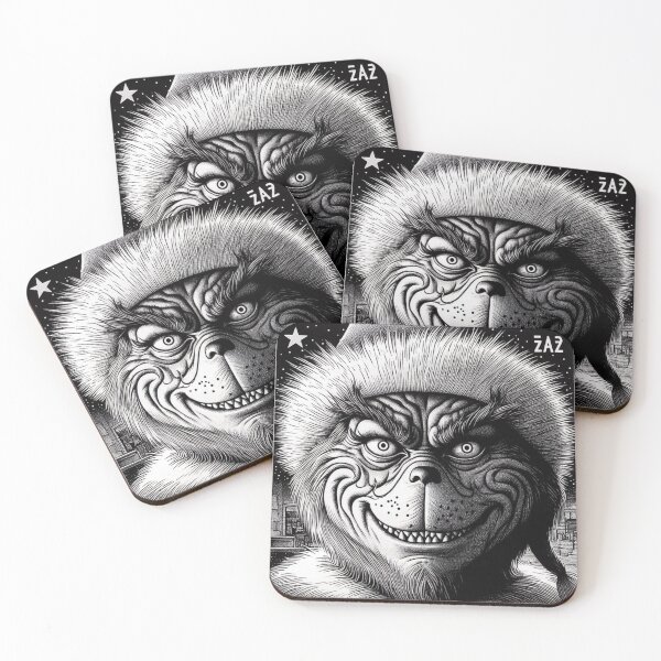 Item preview, The Grinch in a Stamp, Black and White designed and sold by erkabees.
