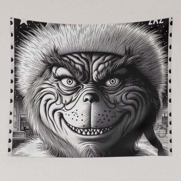 Item preview, The Grinch in a Stamp, Black and White designed and sold by erkabees.
