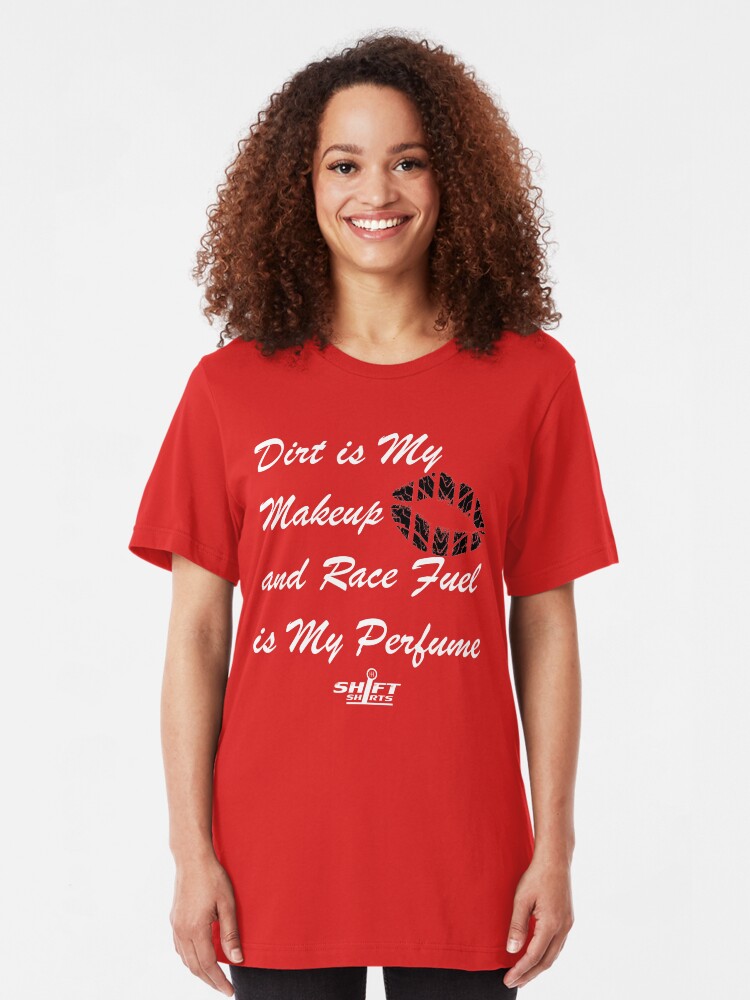 Alternate view of Shift Shirts Race Perfume - Female Racer Slim Fit T-Shirt