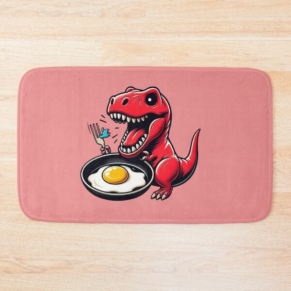Item preview, red T-Rex with a frying pan dinosaurs designed and sold by CoussaZau.